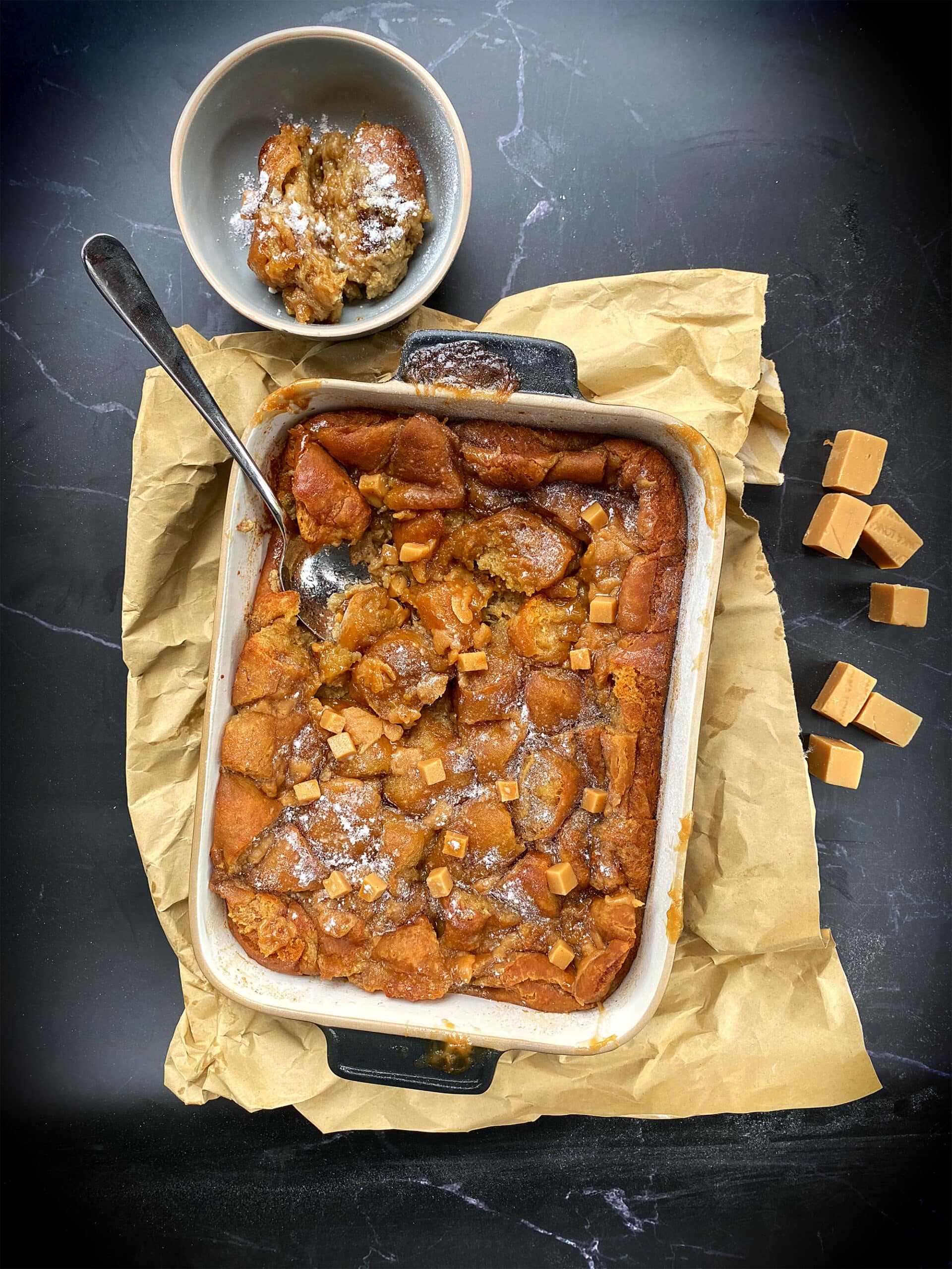 Coffee donut pudding