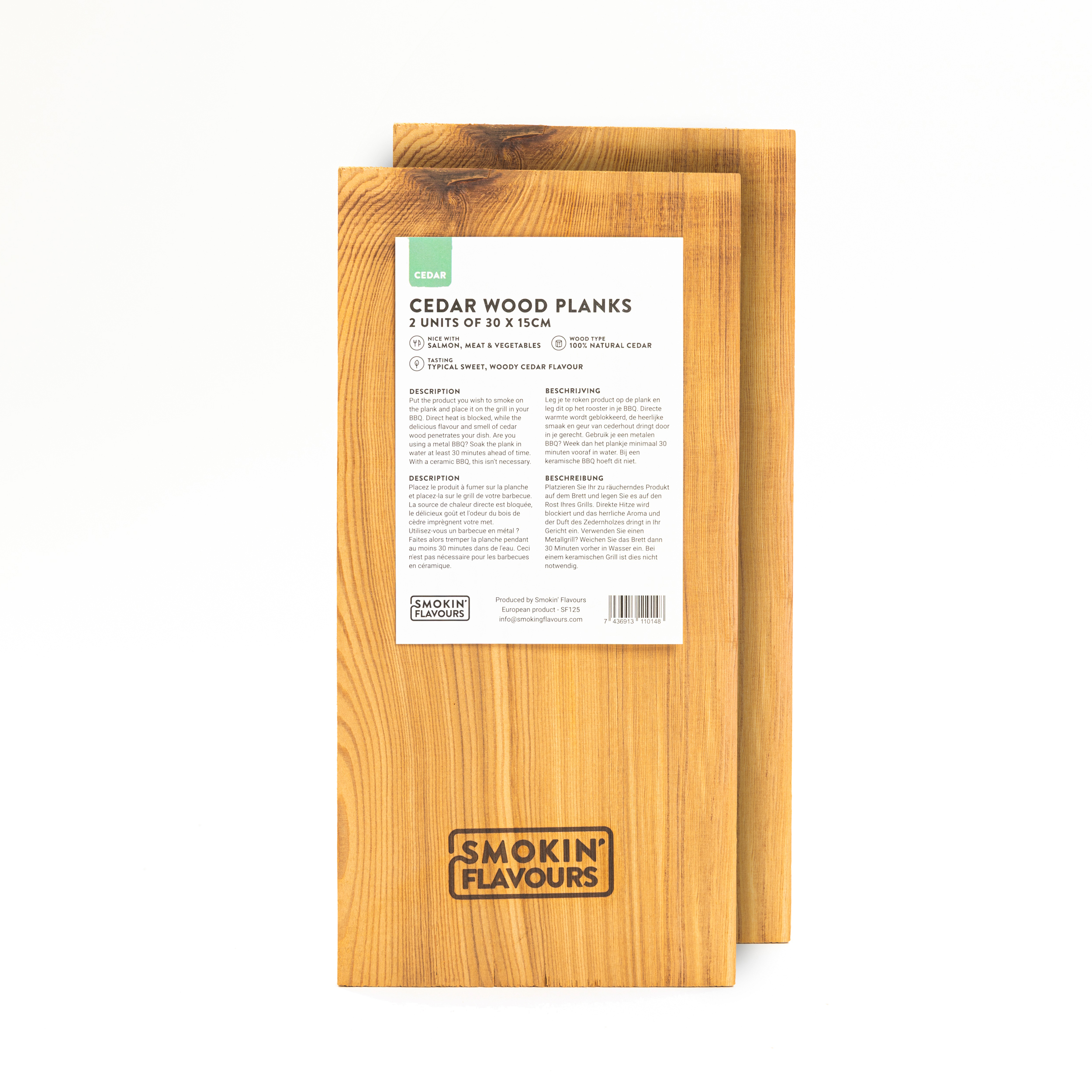 schending piek Overvloedig Cederhouten planken 2 stuks Smokin' Flavours - BBQ Experience Center BE