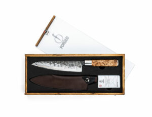 VG10-Forged-Koksmes-met-lerderen-beschermhoes-mes-koken-kamado-bbq