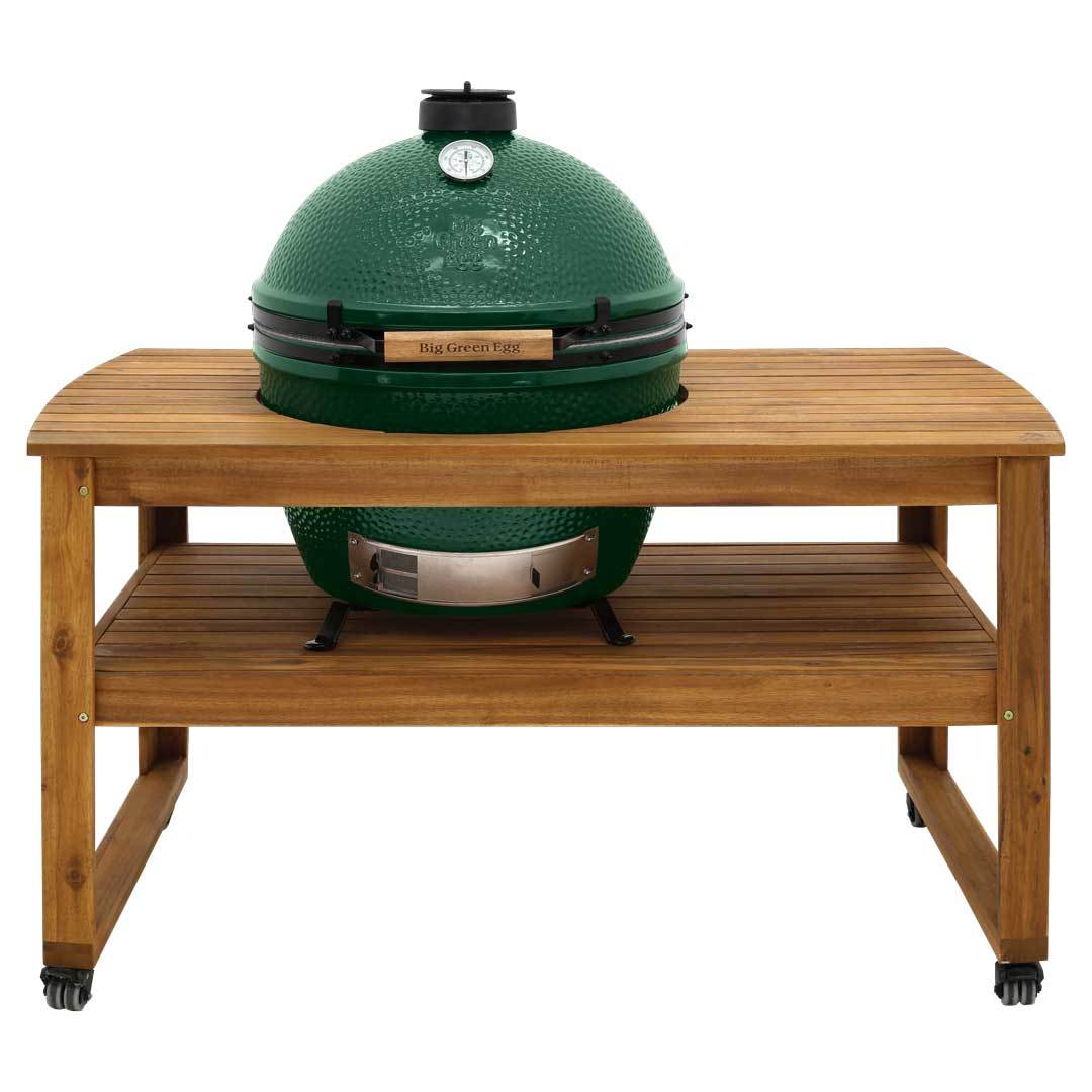 Zorgvuldig lezen Stroomopwaarts Souvenir Acacia tafel + Big Green Egg XL - BBQ Experience Center BE