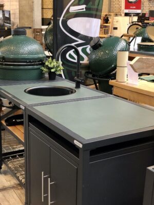Dekton natuursteen insert groen - Modular Outdoor Workspace - Big Green Egg