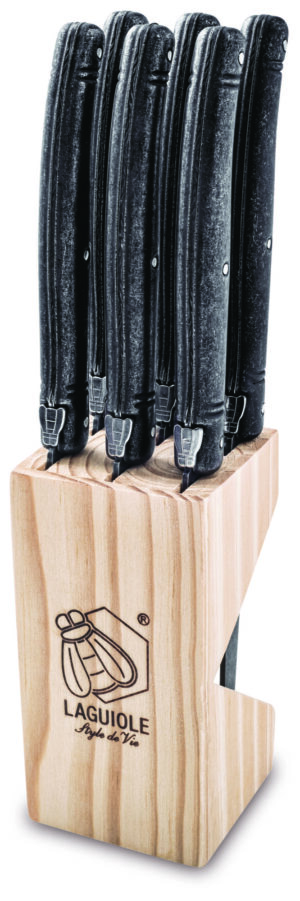 Style de Vie Laguiole Steakmessen Black Stone Wash