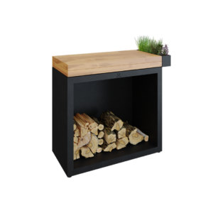 OFYR Butcher Block Storage 90 Black Teak Hout