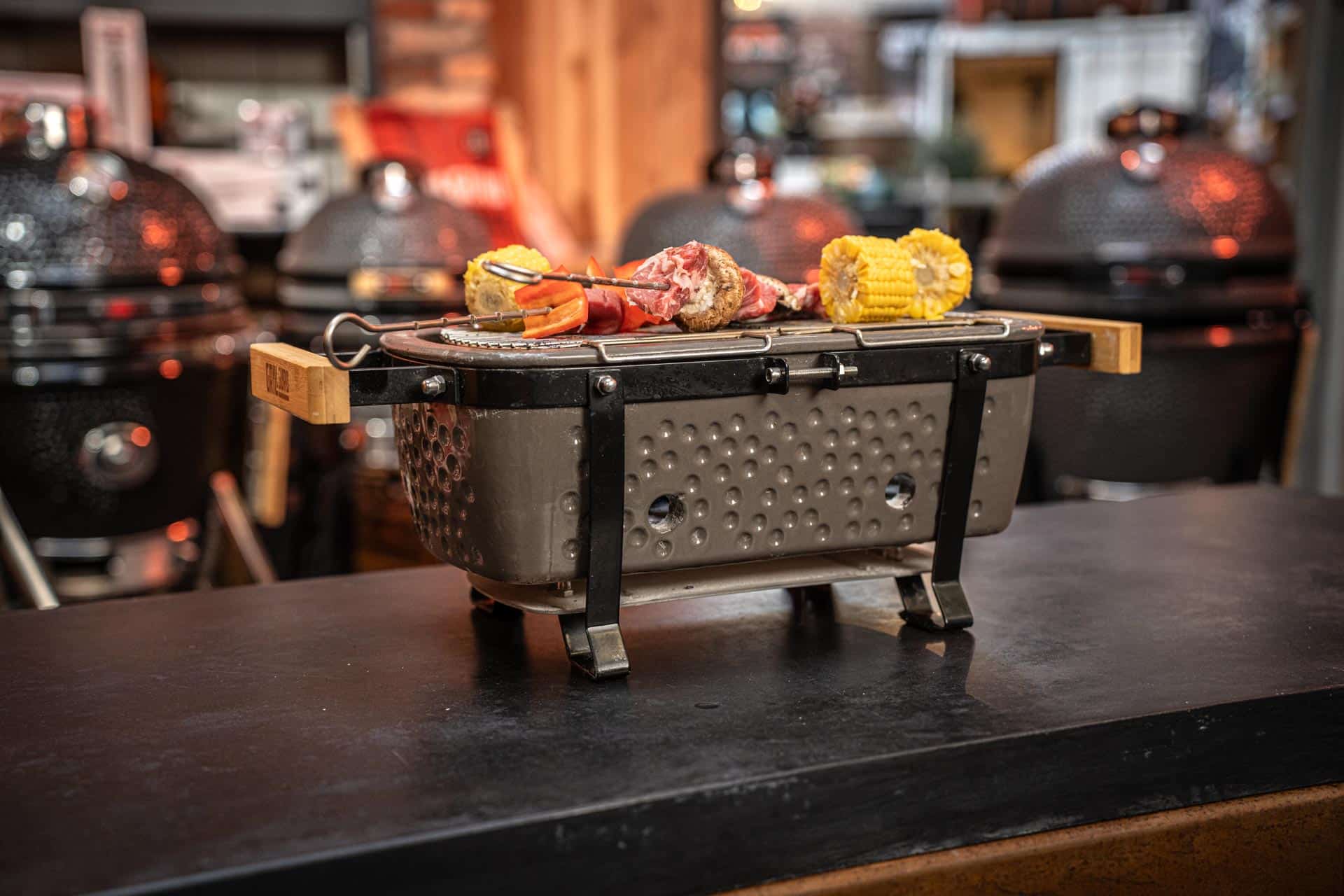 Draagbare Rookvrije Tafelbarbecue Mini-Grill Van Aluminium - Voor Binnen & Buiten
