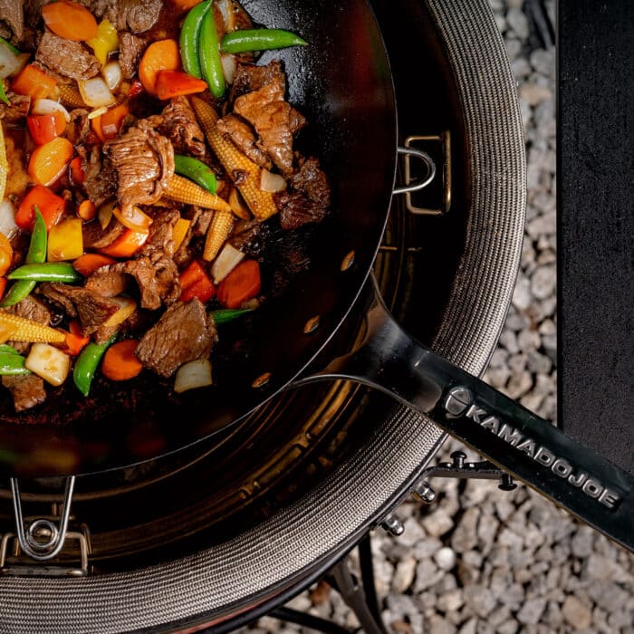 Kamado-joe-karbon-steel-wok-lifestyle