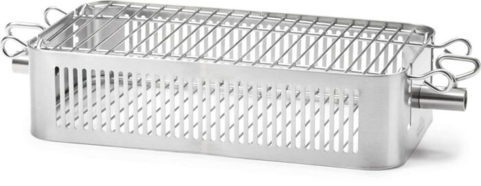 Adjustable-Stainless-Steel-Rotisserie-Basket-OnWhite-Angle